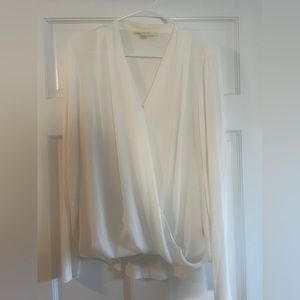 Double Zero White Draped Tunic Top